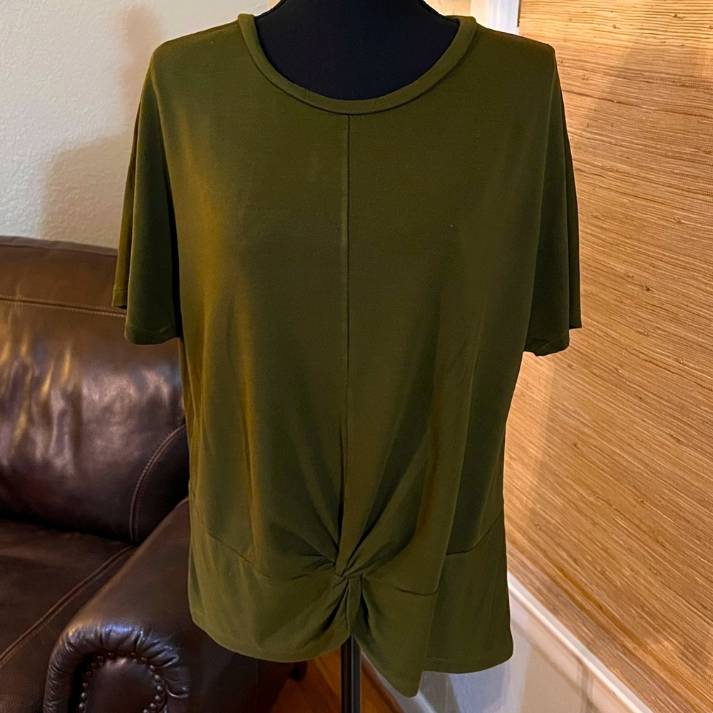 Olive Green Twist Top